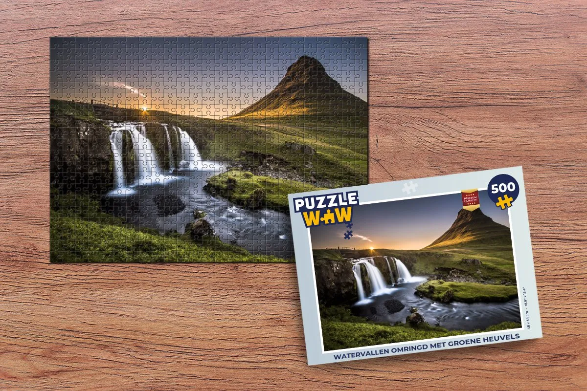 PuzzleWow Watervallen Legpuzzel 500 Stuks - Multicolor
