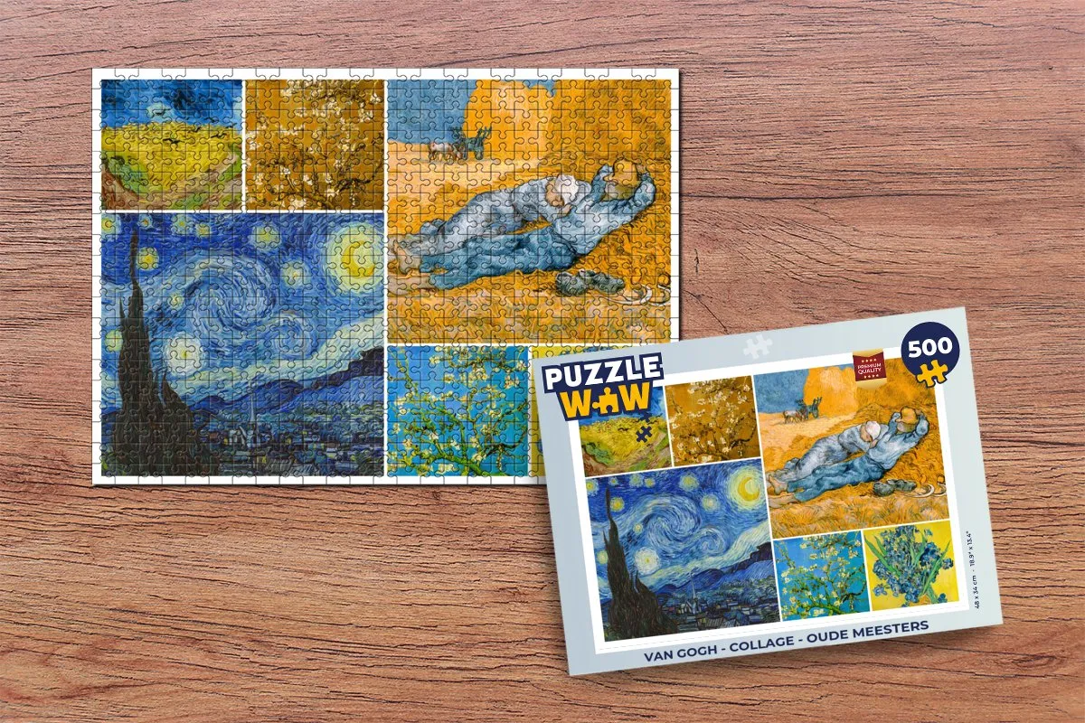 PuzzleWow Van Gogh Collage Legpuzzel 500 Stuks - Multicolor