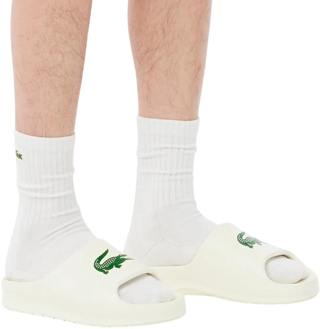 Lacoste Serve 2.0 Badslippers Heren - 42 - Off White/Groen