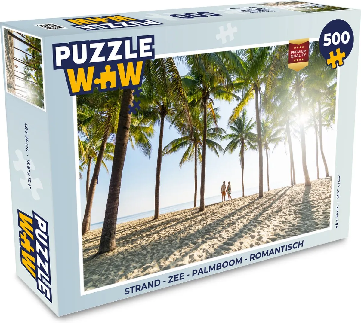 PuzzleWow Legpuzzel Strand Zee Palmboom 500 Stuks