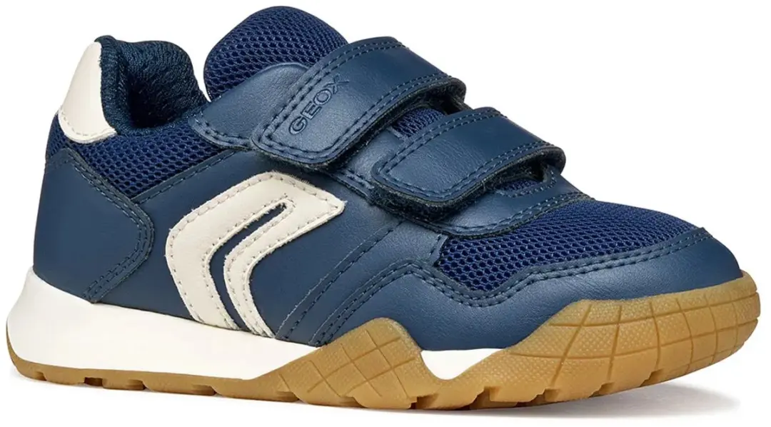 GEOX Rann-E Jongens Sneakers - Marineblauw/Licht ivoorkleurig - Maat 30