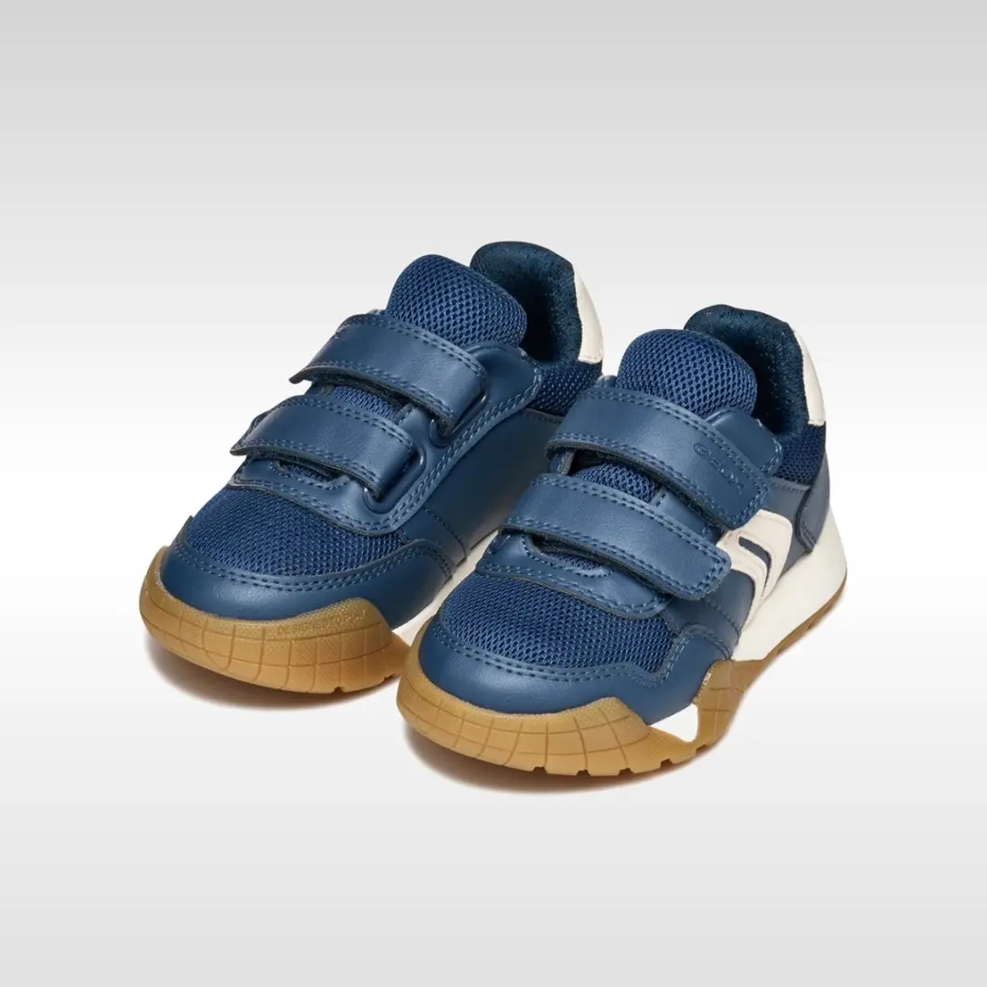GEOX Rann-E Jongens Sneakers - Marineblauw/Licht ivoorkleurig - Maat 30