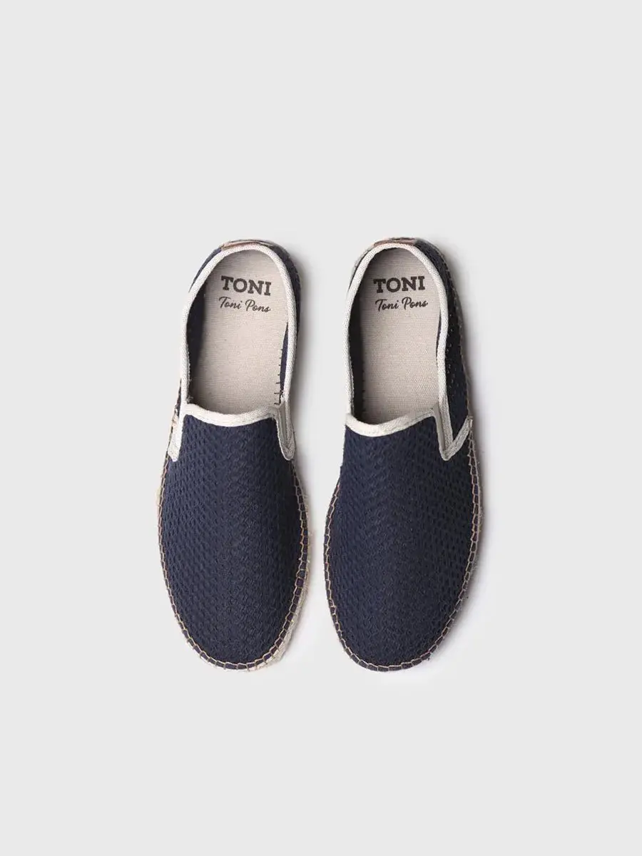 Espadrille voor heren met geperforeerde stof