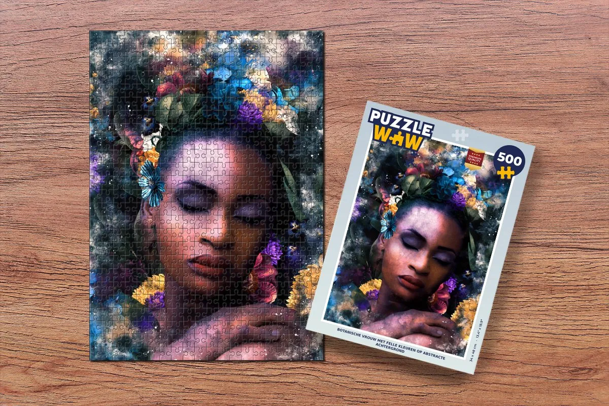 PuzzleWow Vrouw-Rook Legpuzzel 500 Stuks - Multicolor