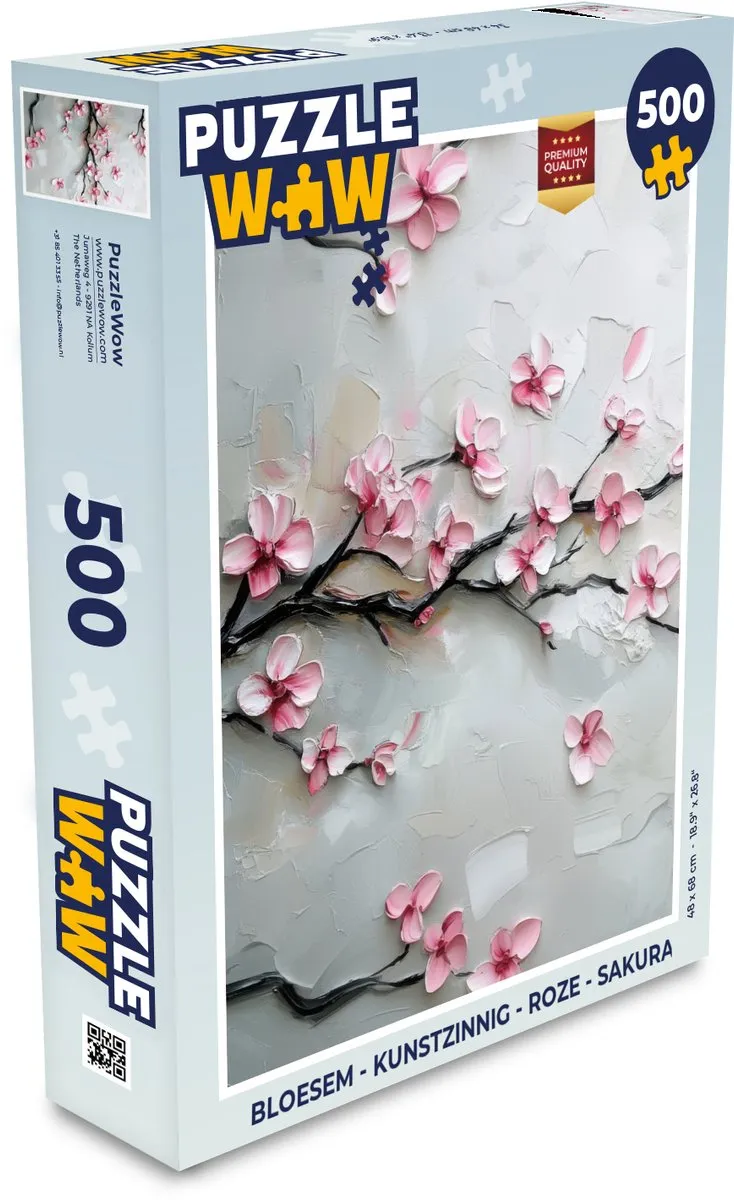 PuzzleWow Bloesem Legpuzzel 500 Stuks - Roze