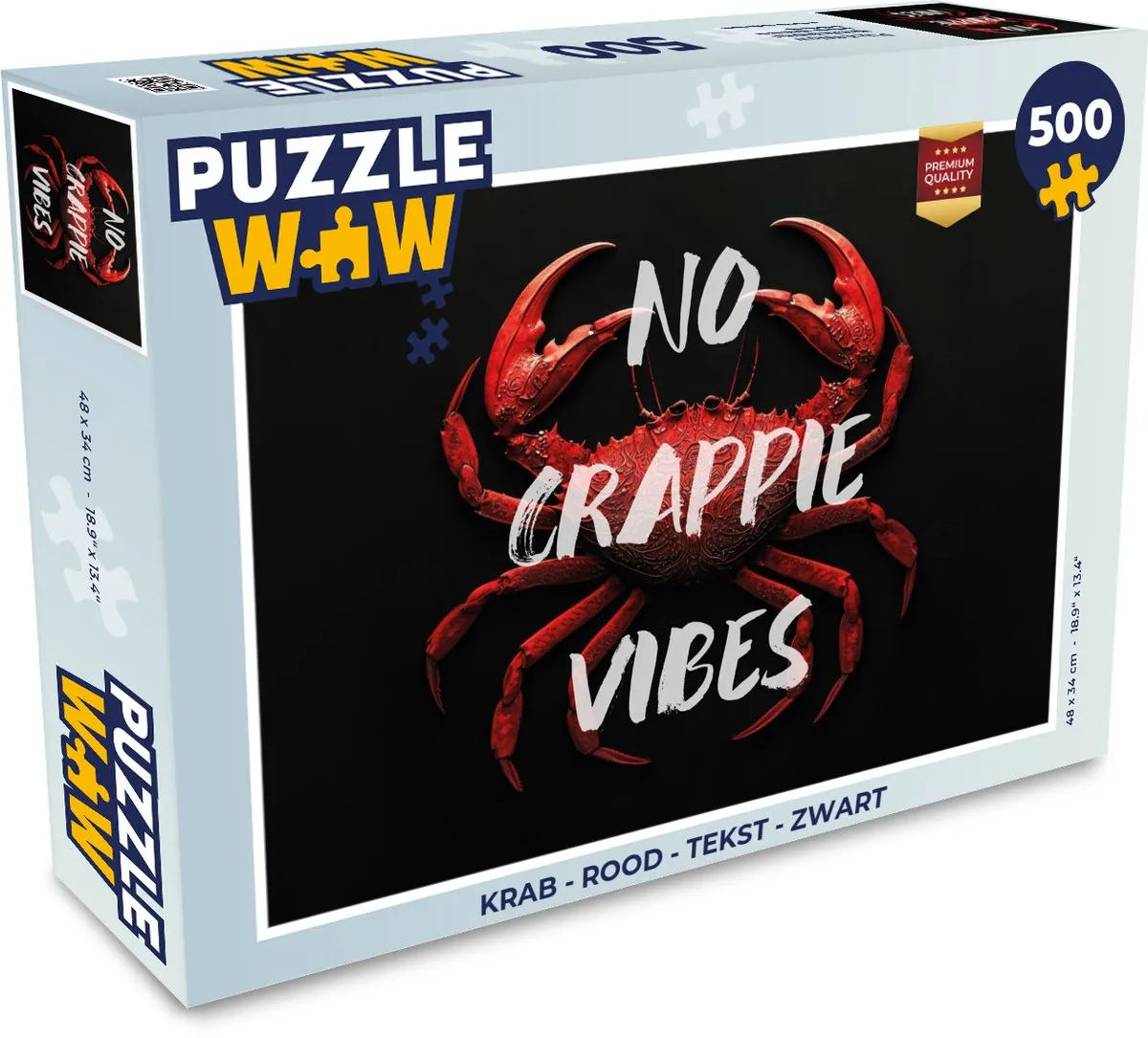 PuzzleWow Krab Puzzel 500 Stuks - Rood/Zwart