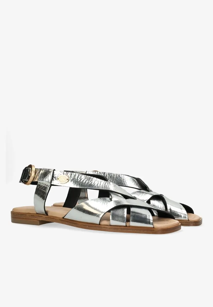 Fred de la Bretoniere Gitel Cross Sandaal Mirror - Zilver 40