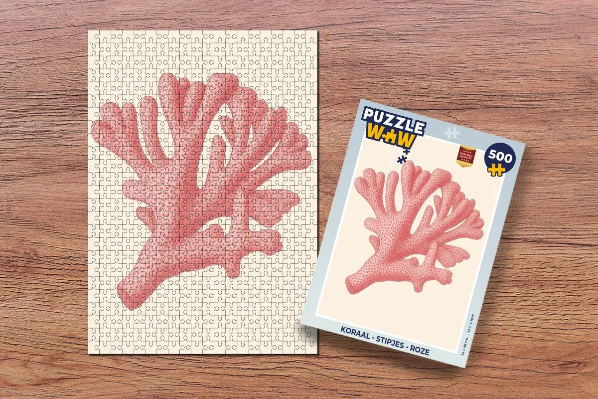 PuzzleWow Koraal Roze Legpuzzel 500 Stuks - 8721414233854