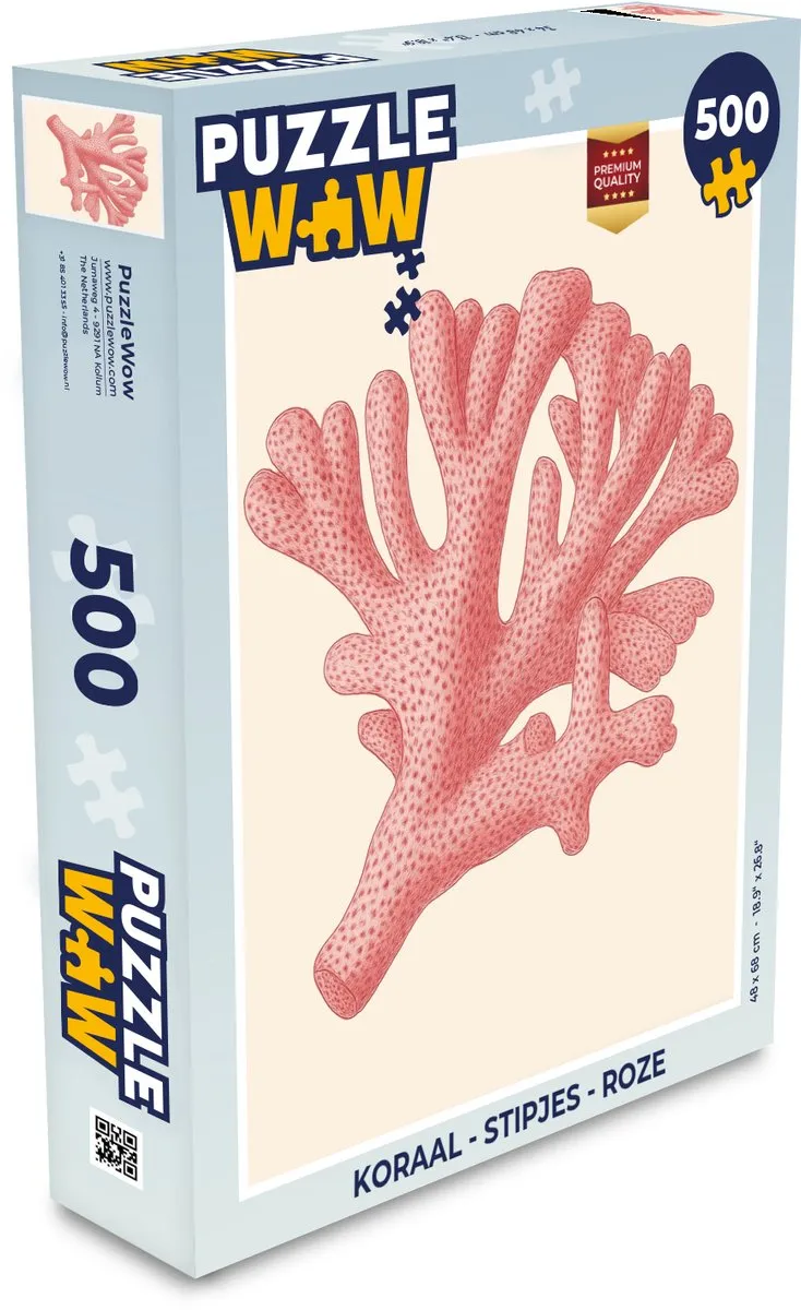 PuzzleWow Koraal Roze Legpuzzel 500 Stuks - 8721414233854