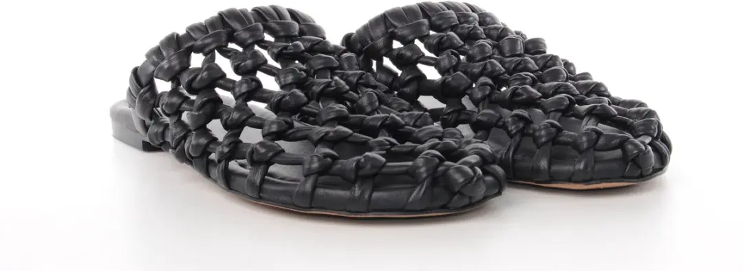Bronx Annaya Slides Dames - Leder Zwart