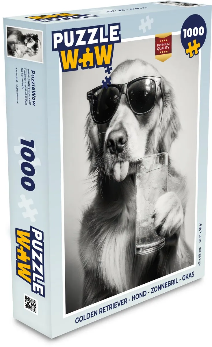 PuzzleWow Golden Retriever Legpuzzel 1000 Stuks
