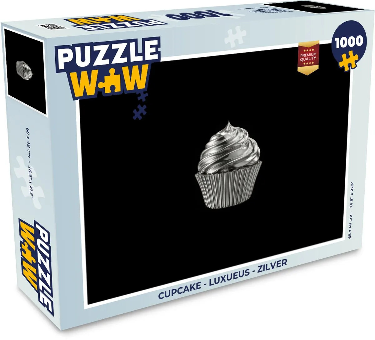 PuzzleWow Cupcake Legpuzzel 1000 Stuks - Zilver