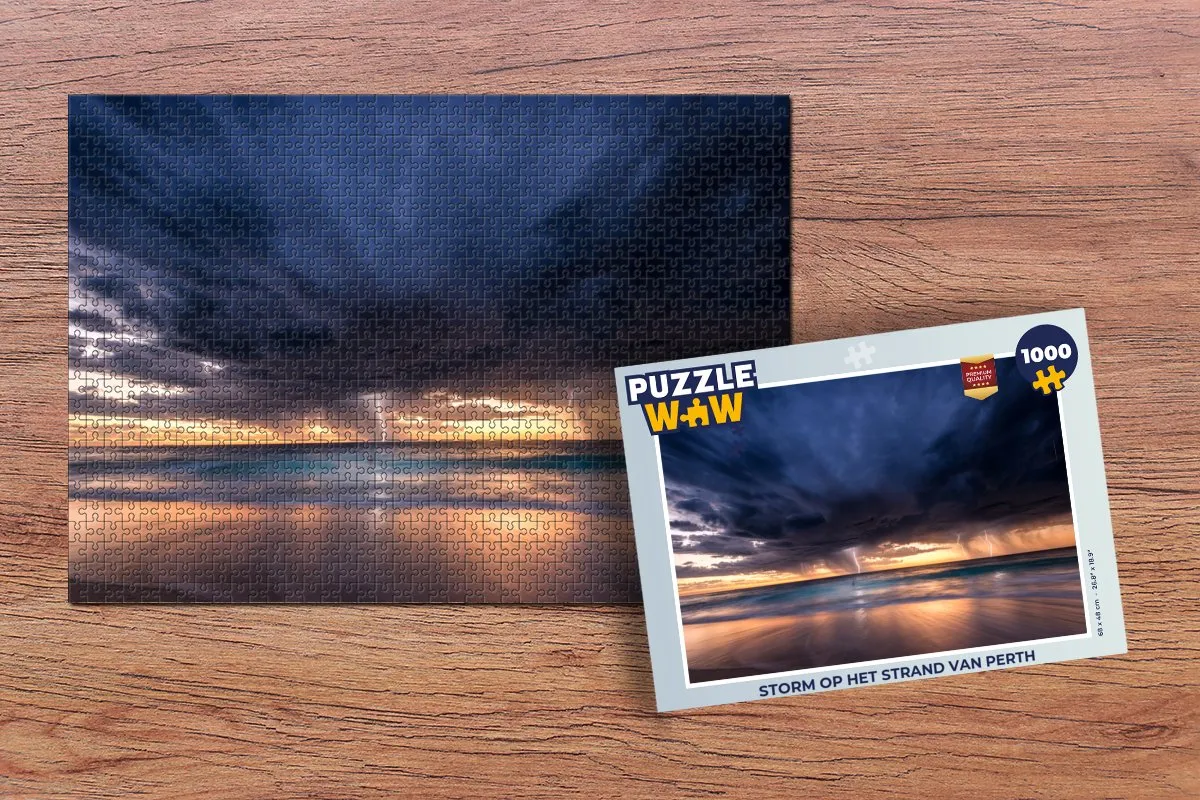 PuzzleWow Storm op het Strand Legpuzzel 1000 Stuks - Multicolor