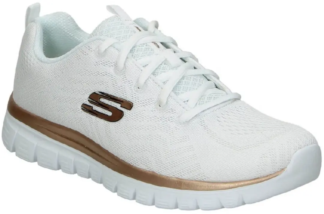 Skechers Graceful Get Connected Sneakers - Wit/Goud - Maat 38 - afbeelding 5 van 6