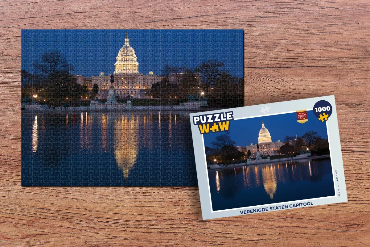 PuzzleWow Verenigde Staten Capitool Legpuzzel 1000 Stuks - Multicolor