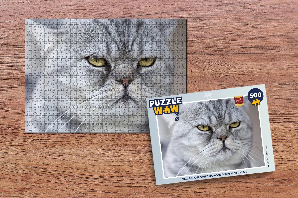 PuzzleWow Kat Legpuzzel 500 Stuks - Multicolor