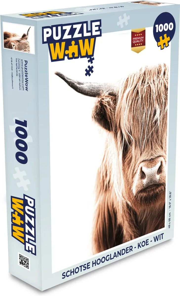 PuzzleWow Schotse Hooglander Legpuzzel 1000 Stuks