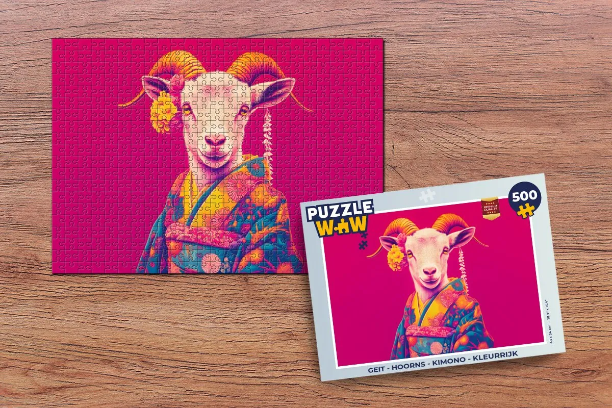 PuzzleWow Geit Kimono Legpuzzel 500 Stuks - 8721375323342