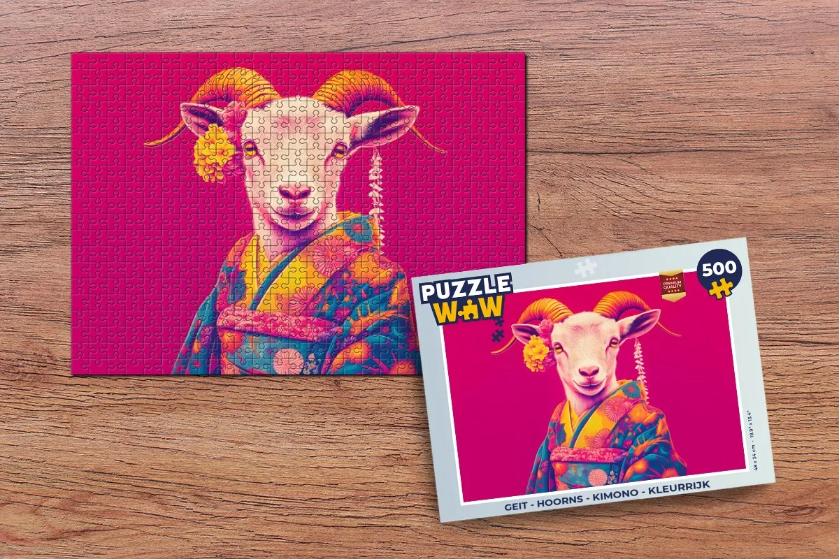 PuzzleWow Geit Kimono Legpuzzel 500 Stuks - 8721375323342