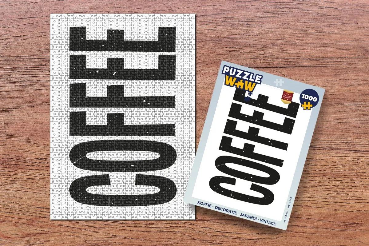 PuzzleWow Japandi Legpuzzel 1000 Stuks - Coffee/Zwart/Wit