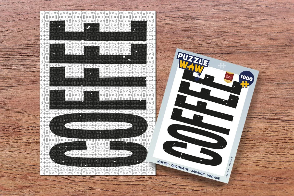 PuzzleWow Japandi Legpuzzel 1000 Stuks - Coffee/Zwart/Wit