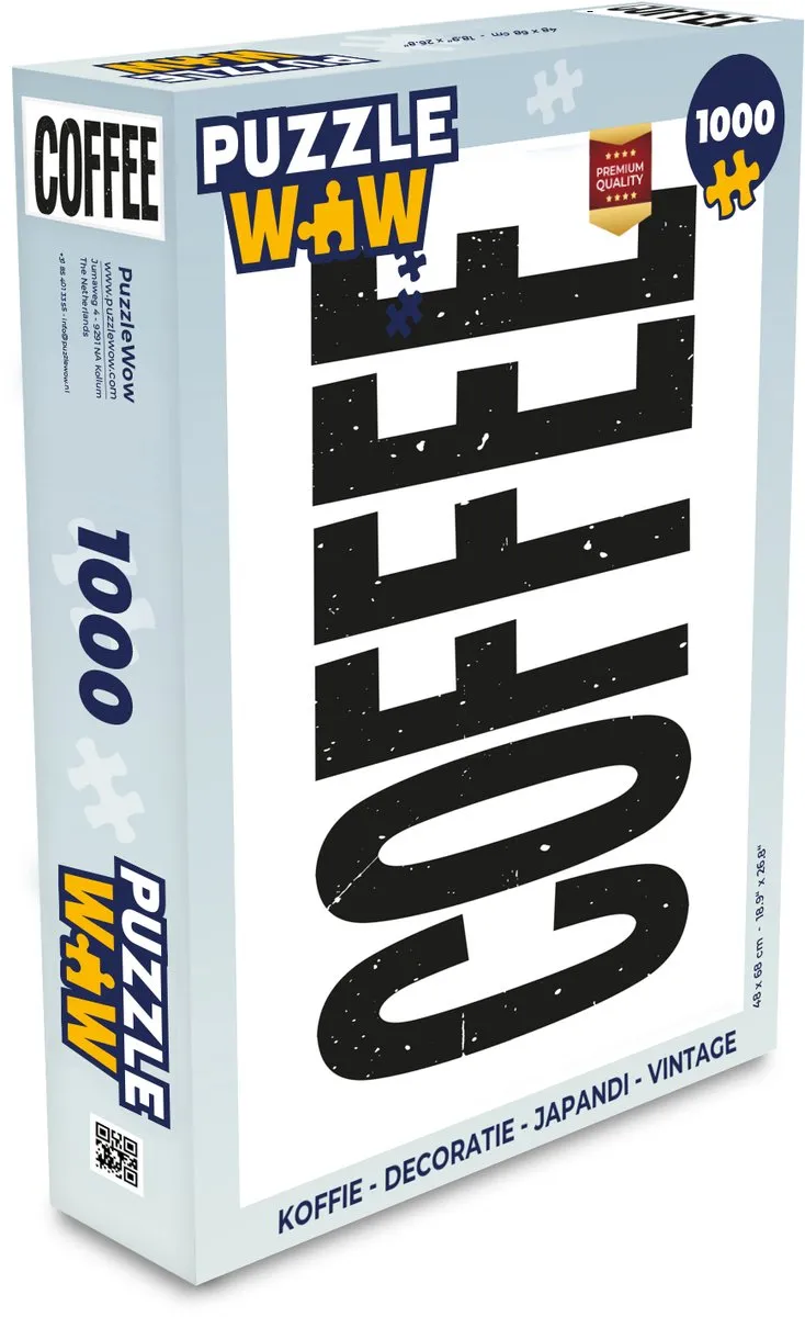 PuzzleWow Japandi Legpuzzel 1000 Stuks - Coffee/Zwart/Wit