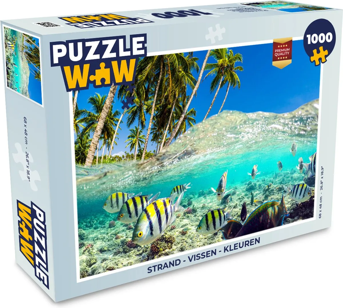 PuzzleWow Strand Vissen Legpuzzel 1000 Stuks