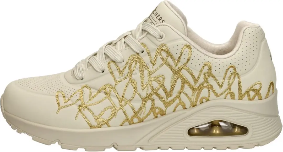 Skechers Uno Golden Heart Dames Sneakers - Creme - afbeelding 2 van 6