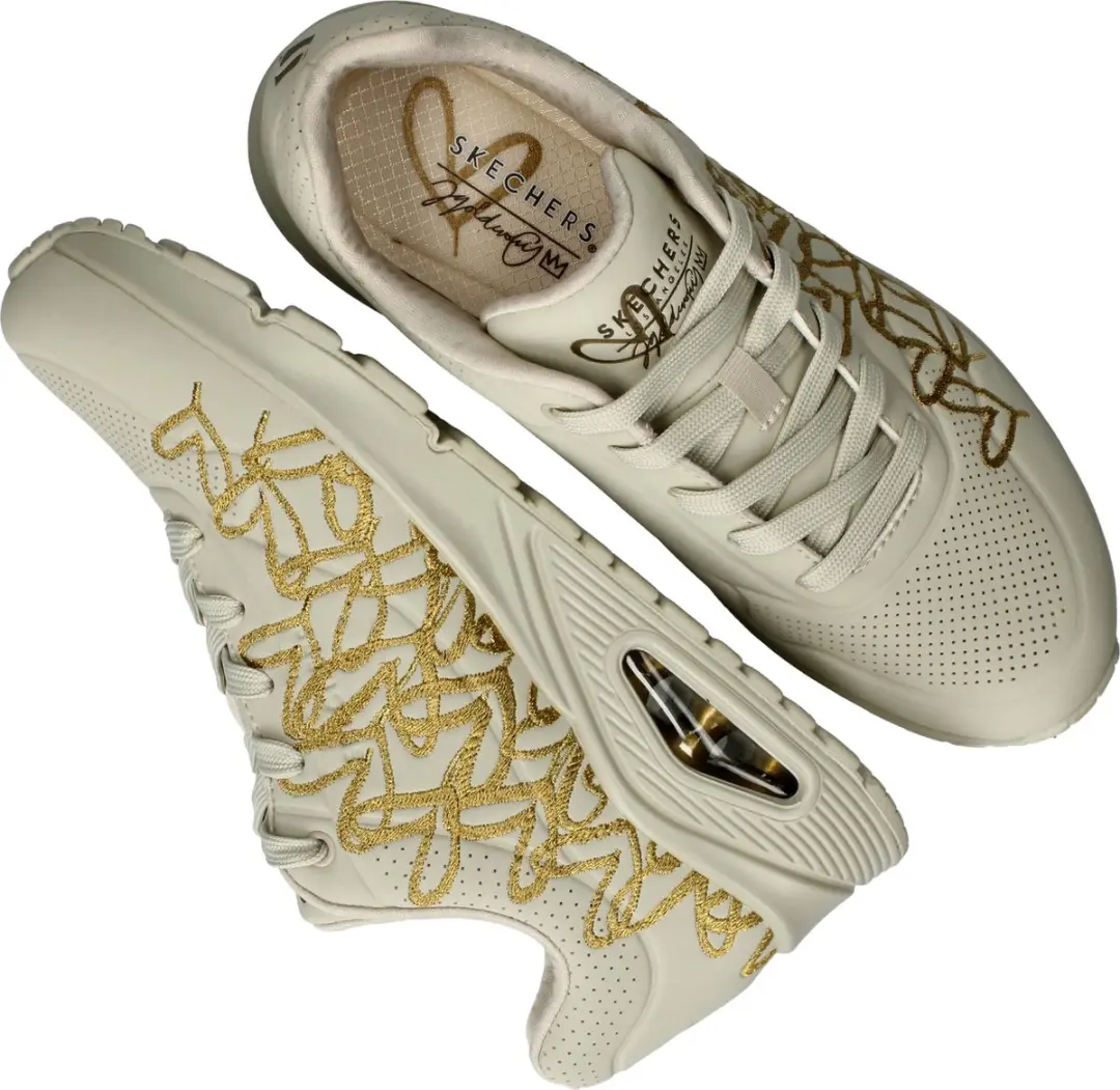 Skechers Uno Golden Heart Dames Sneakers - Creme - afbeelding 6 van 6