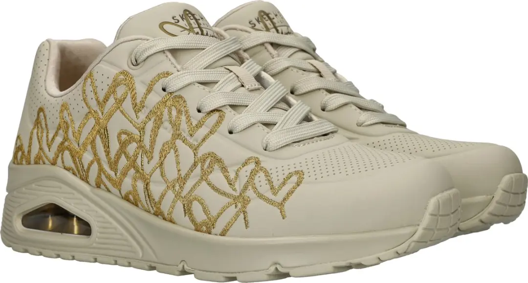 Skechers Uno Golden Heart Dames Sneakers - Creme - afbeelding 4 van 6