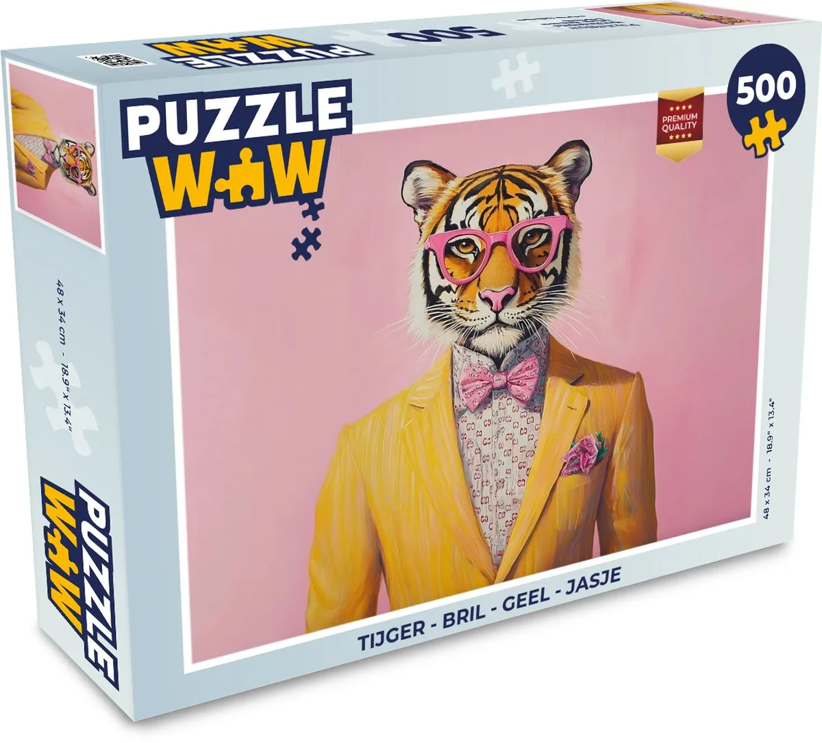 PuzzleWow Tijger Legpuzzel 500 Stuks - Geel