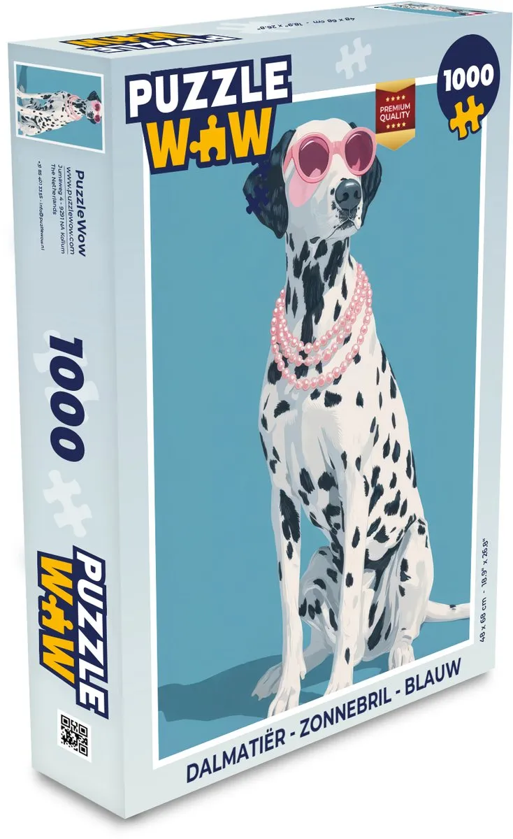 PuzzleWow Dalmatiër Zonnebril - 1000 Stuks - Blauw