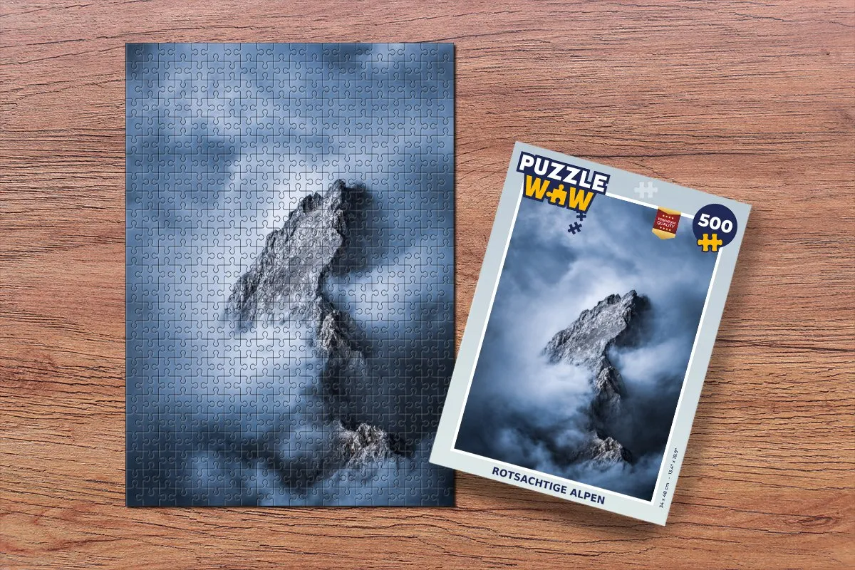 PuzzleWow Alpen Rots Wolken Legpuzzel 500 Stuks - Multicolor