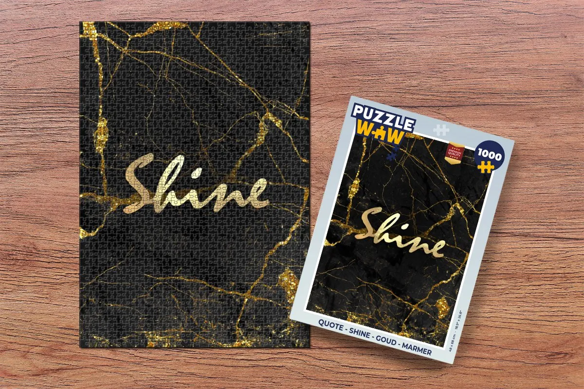 PuzzleWow Quote Shine Legpuzzel 1000 Stuks - Goud/Marmer - MPN 7434744976902