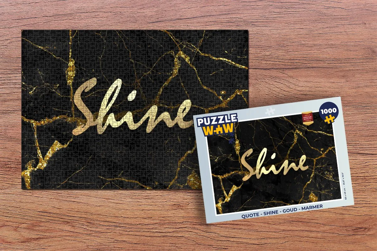 PuzzleWow Quote Shine Legpuzzel 1000 Stuks - Goud/Marmer - MPN 7434744976902