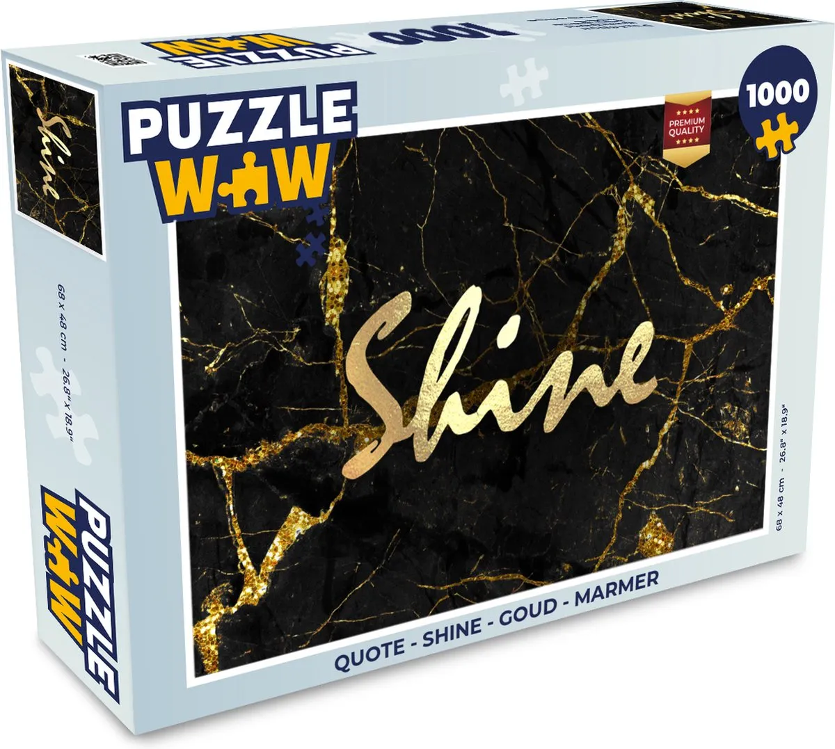 PuzzleWow Quote Shine Legpuzzel 1000 Stuks - Goud/Marmer - MPN 7434744976902