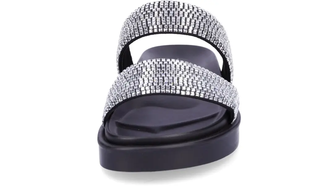 Buffalo Sol TSS Glam Dames Muiltjes - Zwart-Zilver - afbeelding 6 van 6