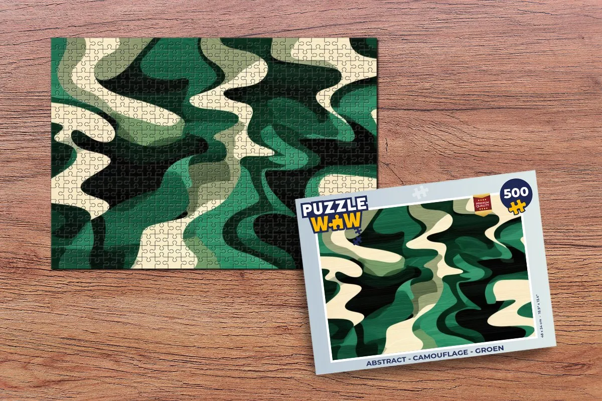 PuzzleWow Abstract Camouflage Legpuzzel 500 Stuks - 8721406854685