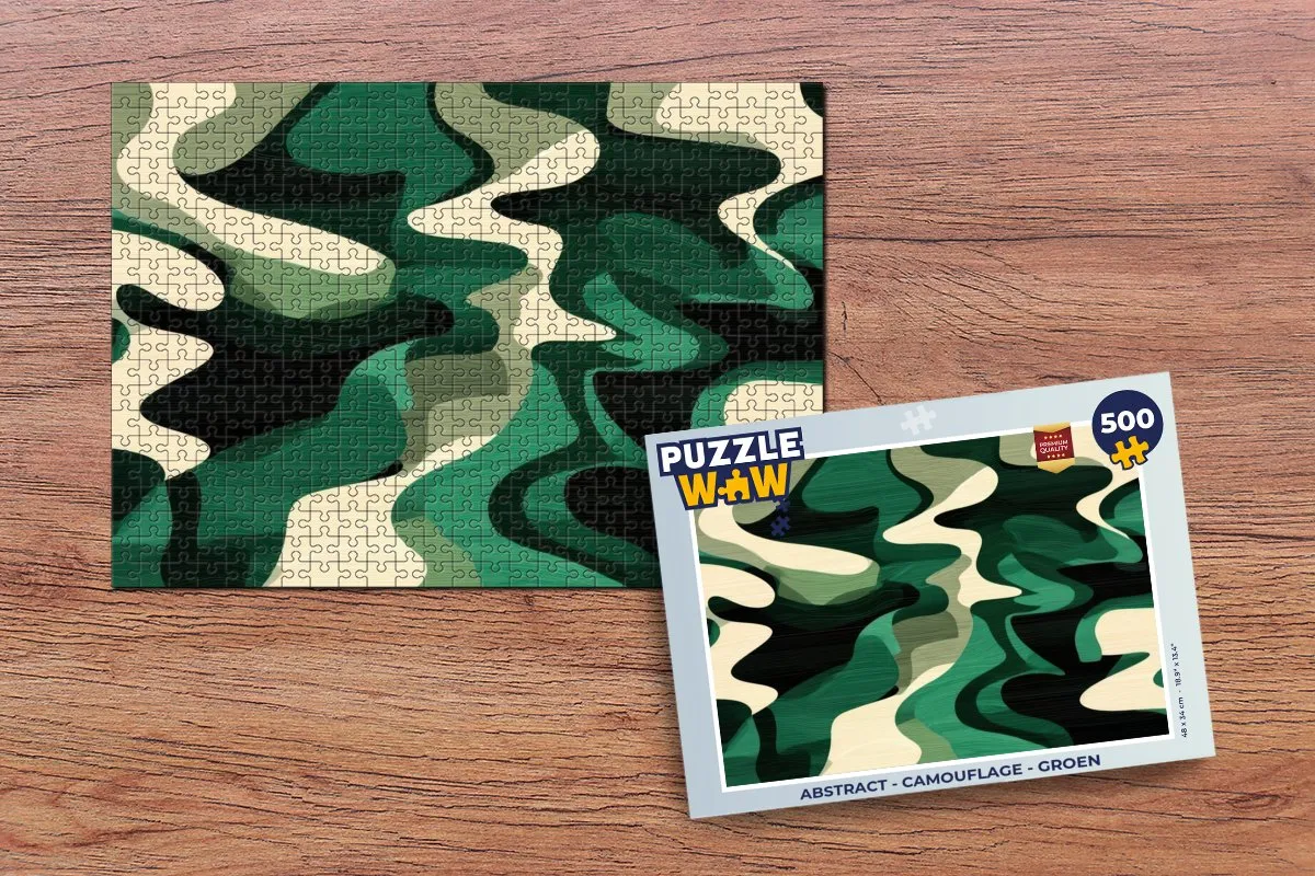 PuzzleWow Abstract Camouflage Legpuzzel 500 Stuks - 8721406854685