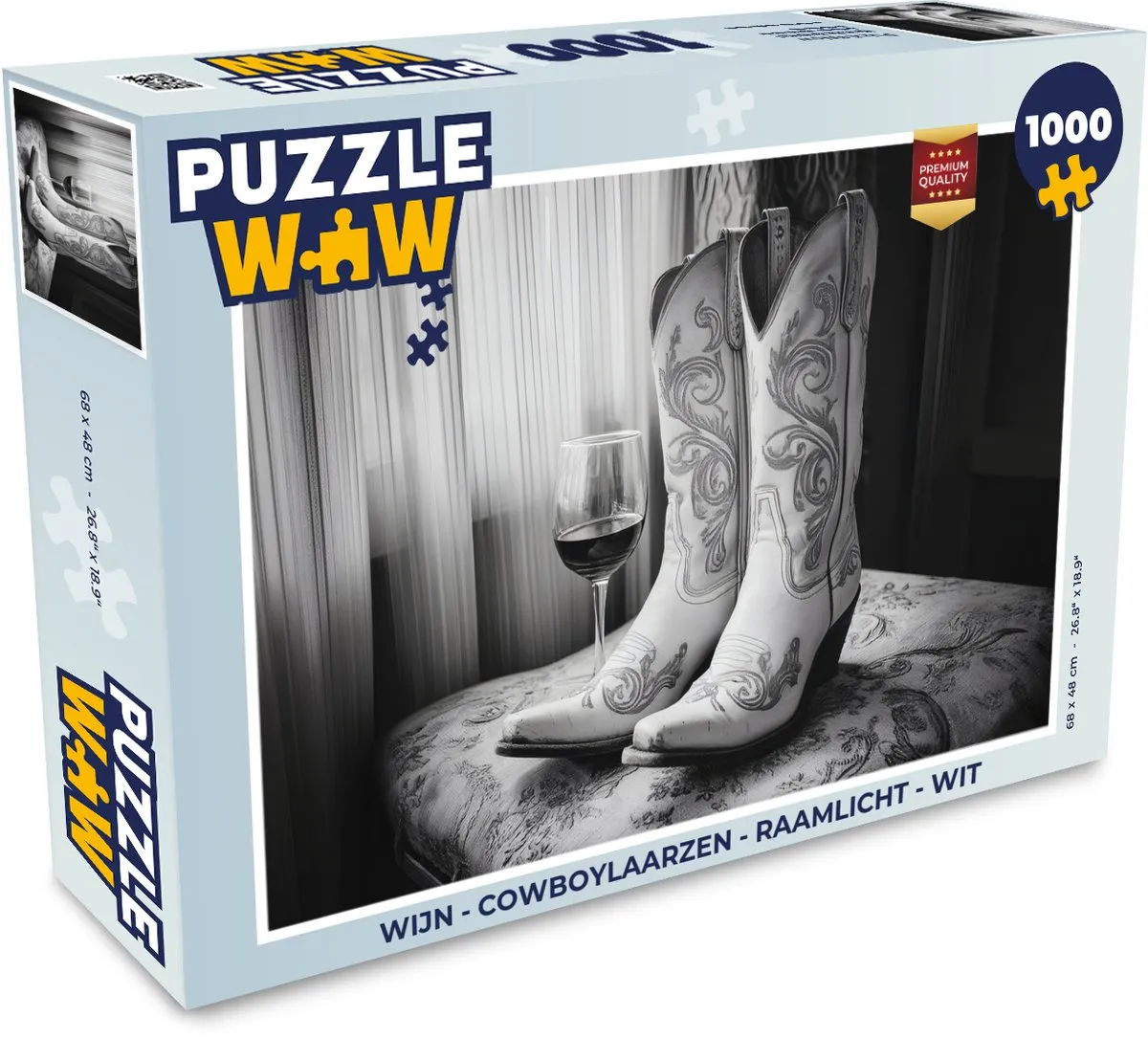 PuzzleWow Cowboylaarzen Wijn Legpuzzel 1000 Stuks