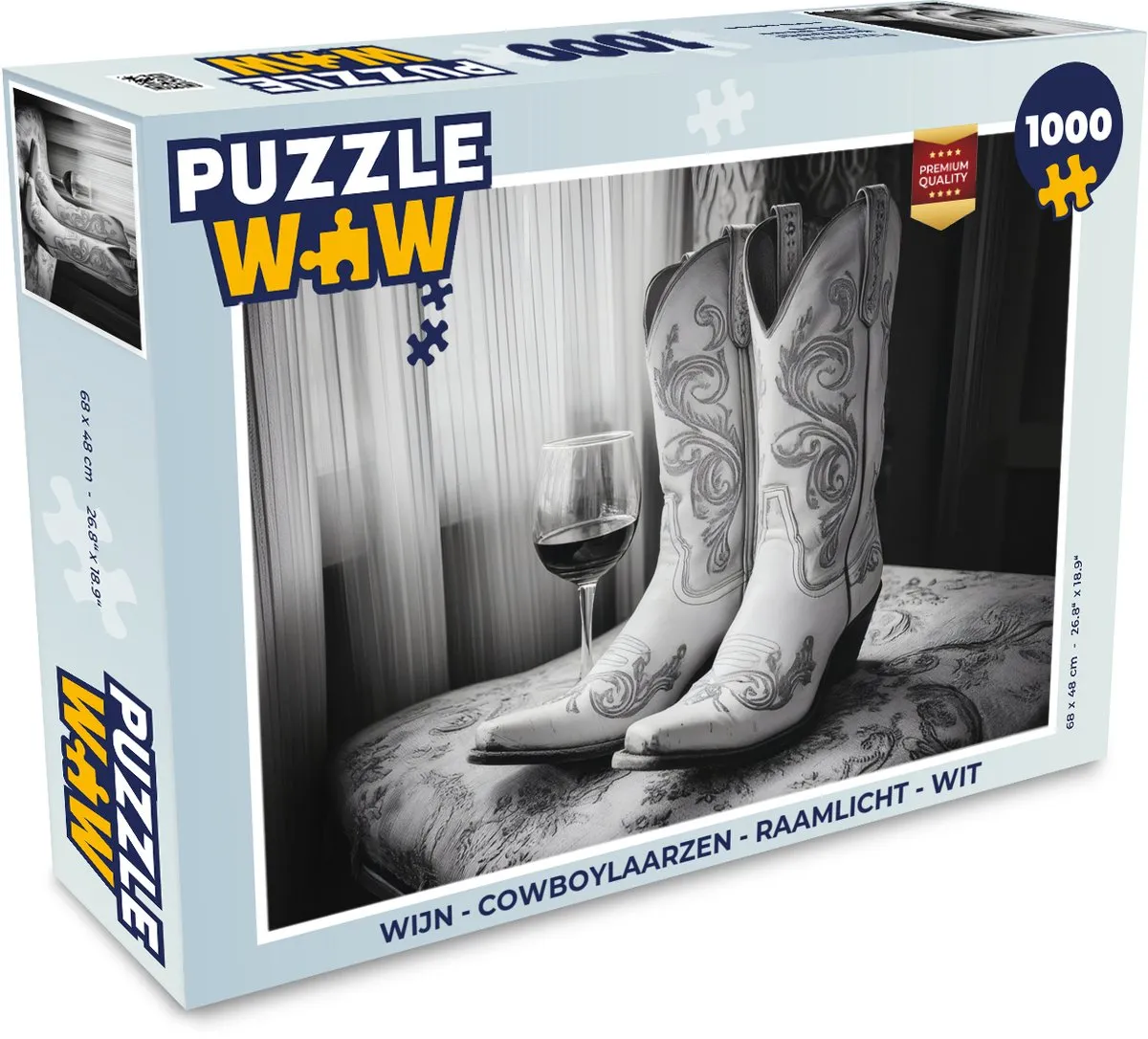 PuzzleWow Cowboylaarzen Wijn Legpuzzel 1000 Stuks