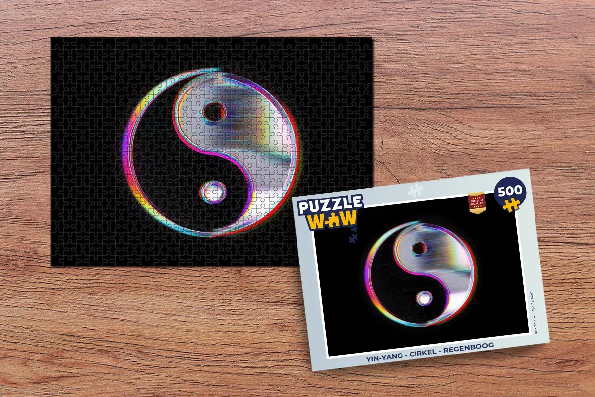 PuzzleWow Yin-Yang Regenboog Legpuzzel 500 Stuks