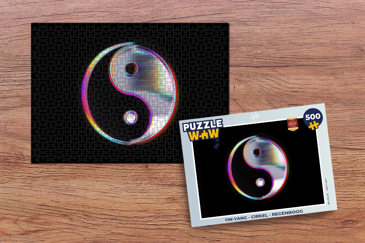 PuzzleWow Yin-Yang Regenboog Legpuzzel 500 Stuks