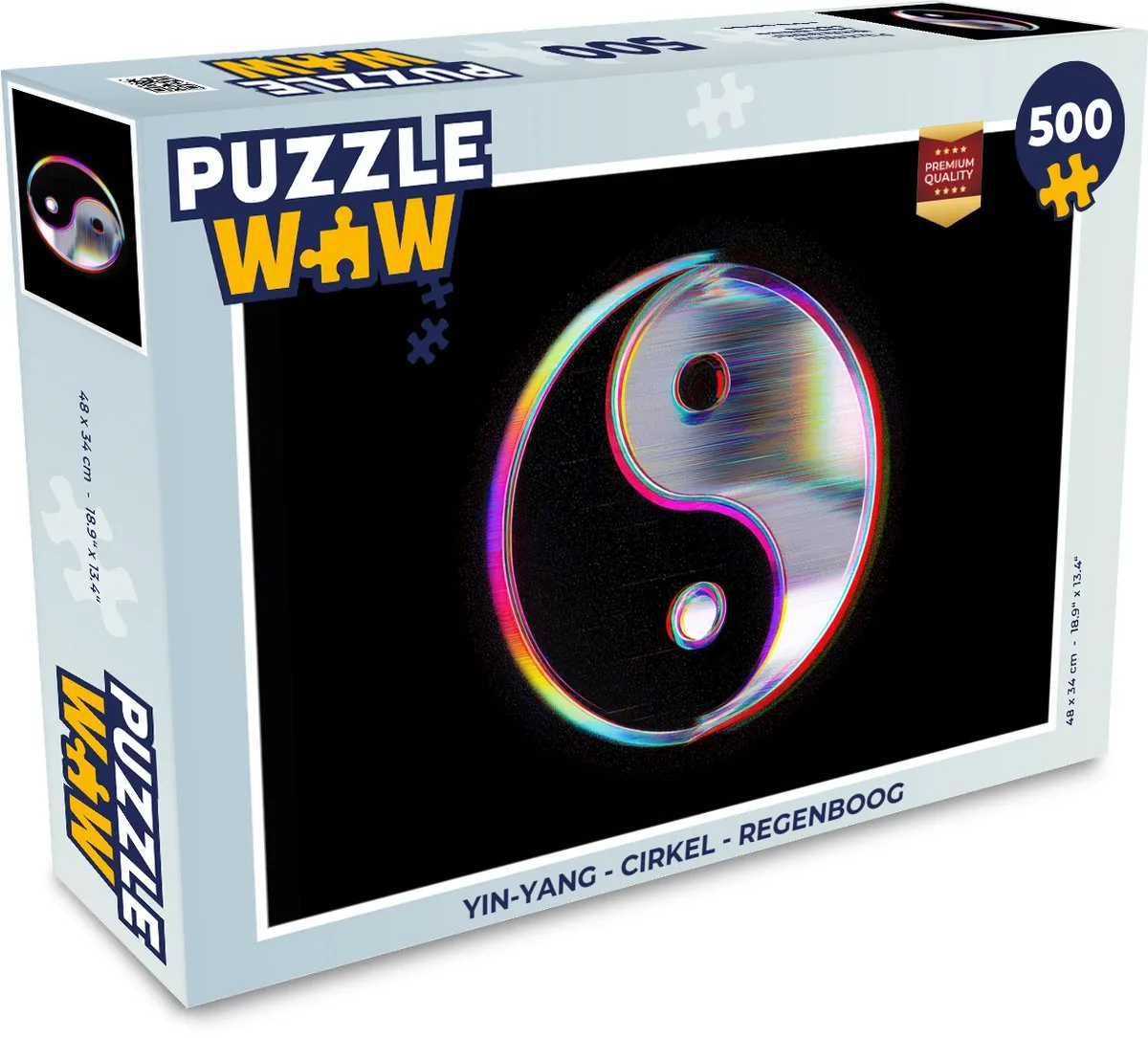 PuzzleWow Yin-Yang Regenboog Legpuzzel 500 Stuks