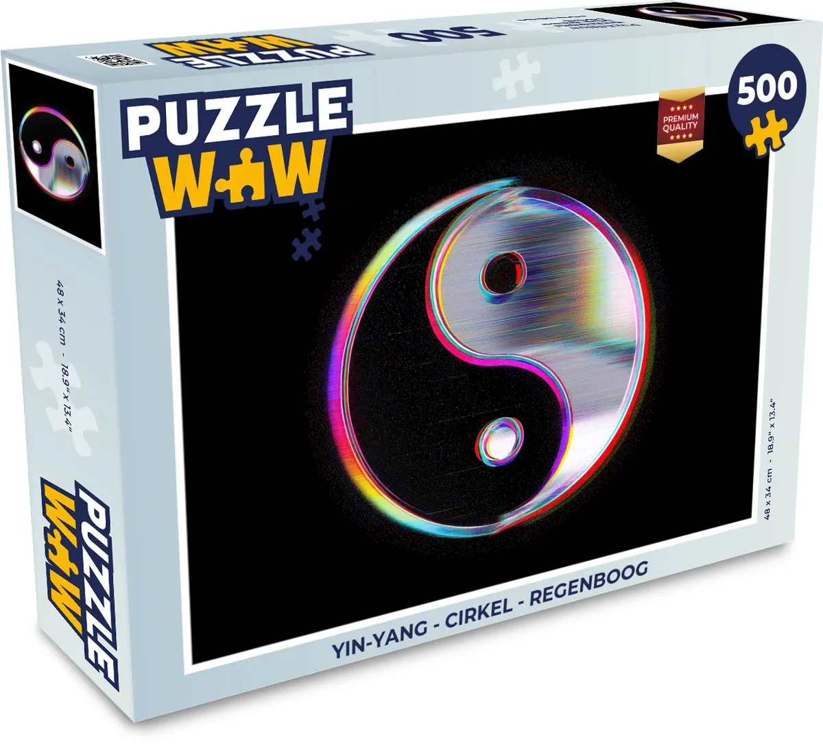PuzzleWow Yin-Yang Regenboog Legpuzzel 500 Stuks