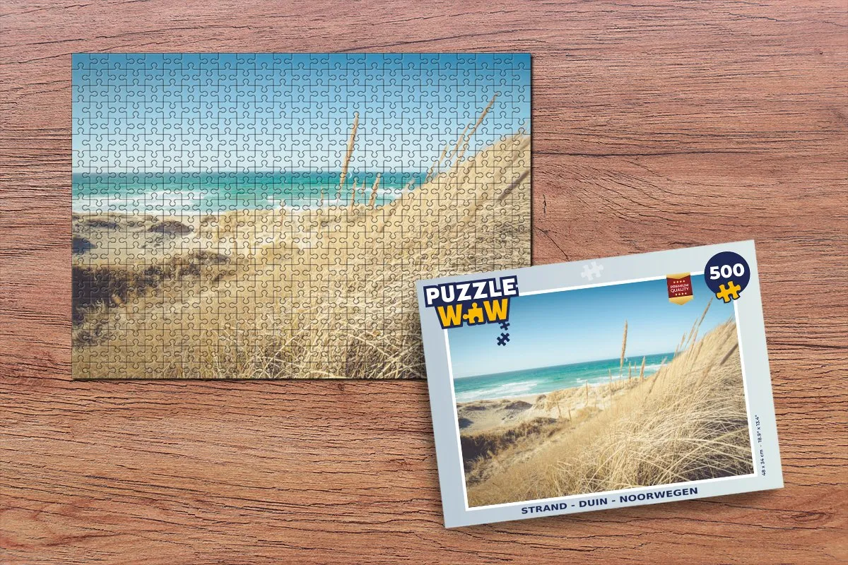 PuzzleWow Strand Duin Noorwegen Legpuzzel 500 Stuks - Multicolor