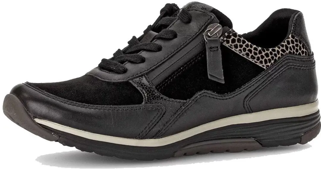 Gabor-Rollingsoft-art-76.977 67-zwart-dames-sneaker-veter/rits