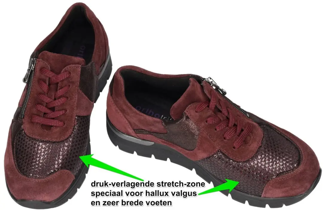 Wäldlaufer Ramona Orthotritt Dames Sneakers - Bordeaux - Maat 37