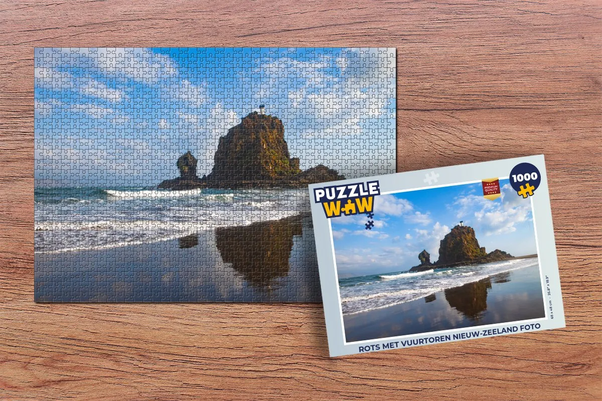 PuzzleWow Rots met Vuurtoren Nieuw-Zeeland Legpuzzel 1000 Stuks - Multicolor