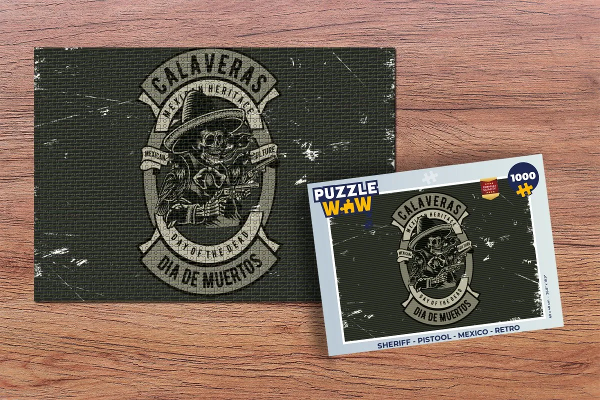 PuzzleWow Sheriff Legpuzzel 1000 Stuks - Mexico Retro - Multicolor